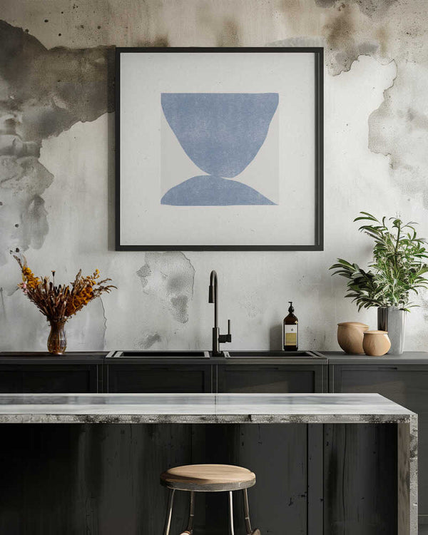 Tablou înramat „Blue Symmetry” de THE MIUUS STUDIO