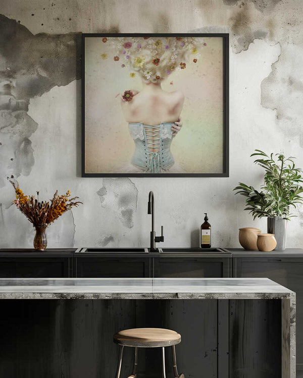 Tablou înramat „Girl of the flower garden” de Kiyo Murakami