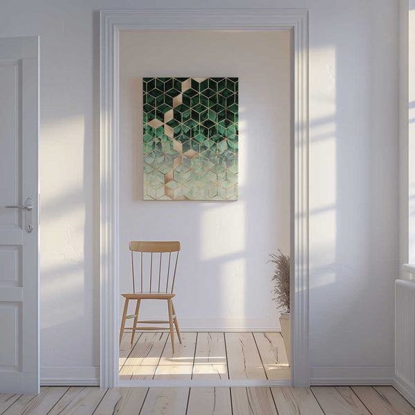 Tablou canvas „Leaves And Cubes” de Elisabeth Fredriksson