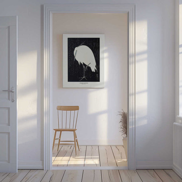 Tablou canvas „Egret In The Rain” de Ohara Koson