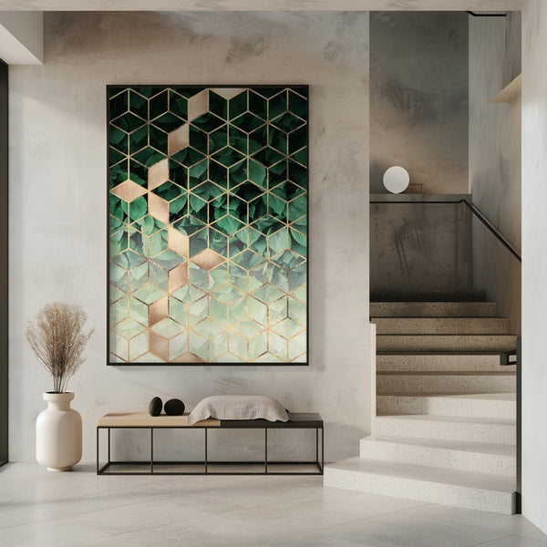 Tablou înramat „Leaves And Cubes” de Elisabeth Fredriksson