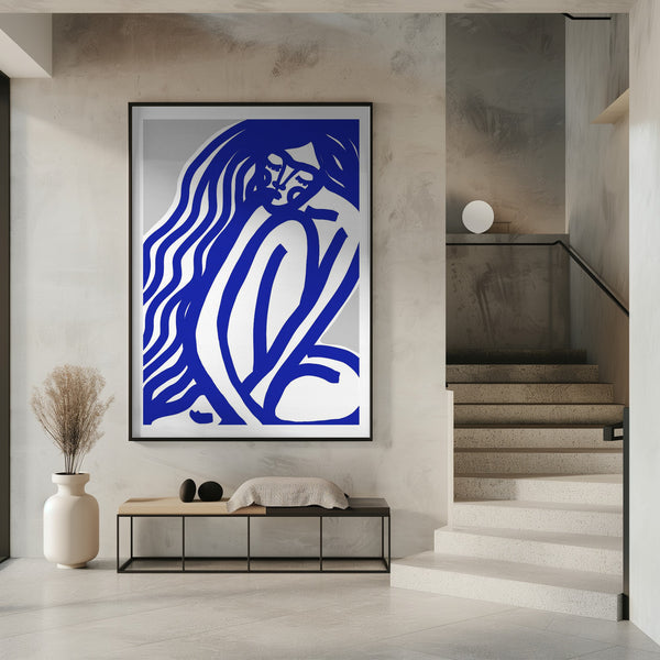Tablou înramat „Blue Contours” de Treechild