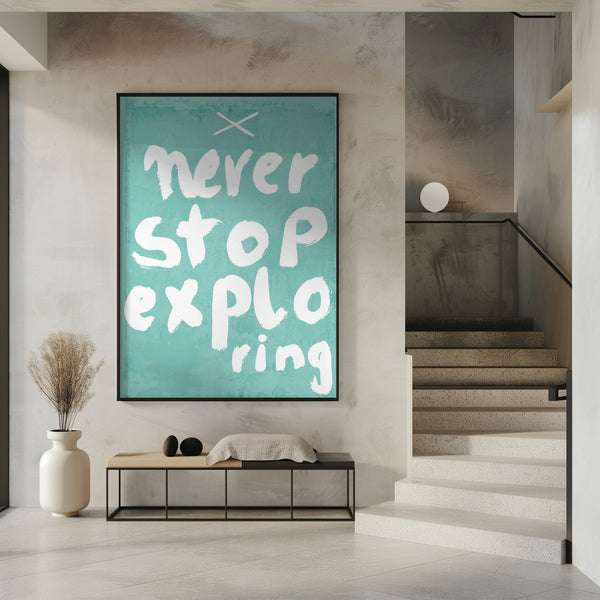 Tablou înramat „Never Stop Exploring” de Treechild