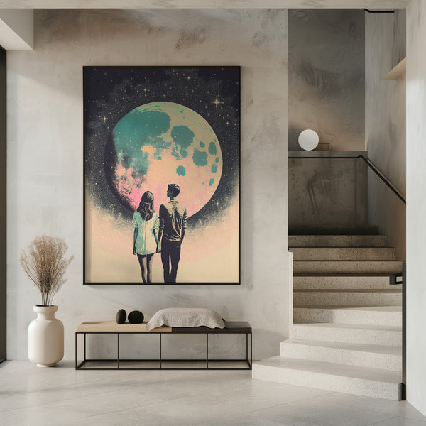 Tablou înramat „Lunar Lovers' Journey” de Treechild