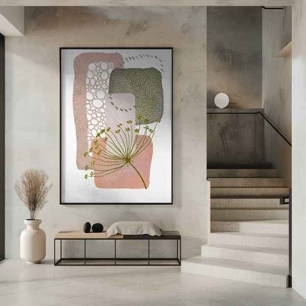 Tablou înramat „Delicate Pink and Green-2” de Sally Ann Moss