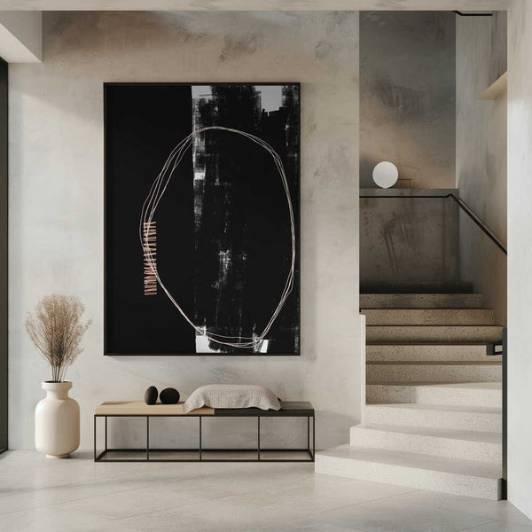 Tablou înramat „Abstract Black And White Artwork” de uplusmestudio