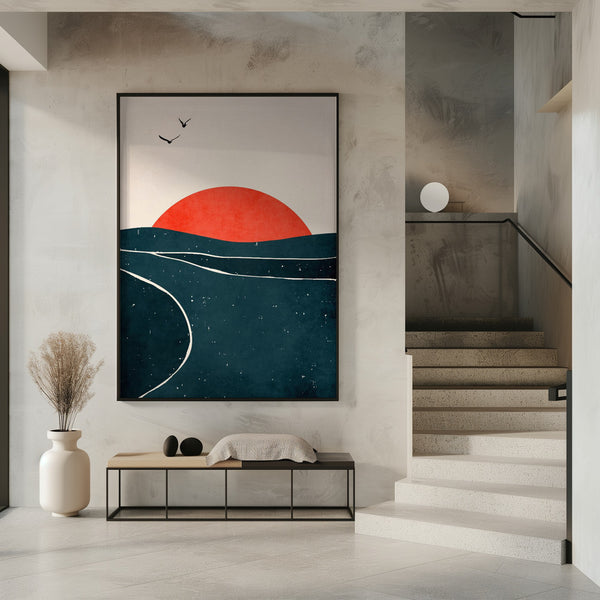 Tablou înramat „Dancing Seagulls” de Kubistika