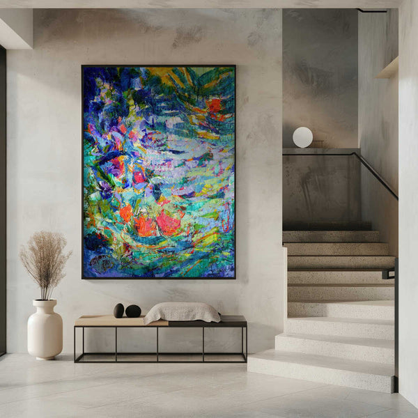 Tablou înramat „Luminous Petal Cascade” de Dorothy Fagan