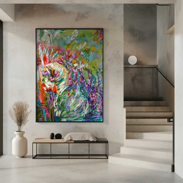 Tablou înramat „Pink Blossoms Abstract” de Dorothy Fagan