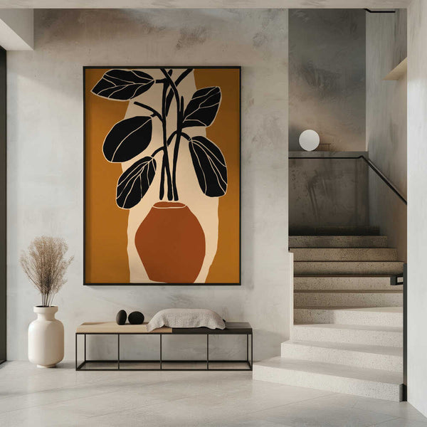 Tablou înramat „Bold Leaf Silhouette” de Treechild