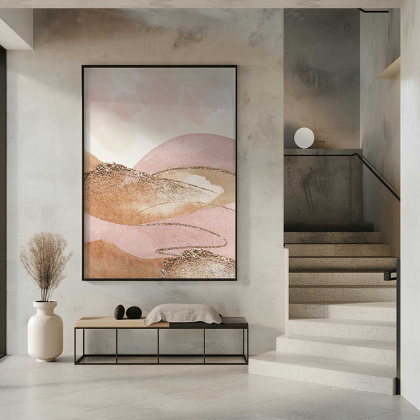 Tablou înramat „Landscape in pink-2” de Sally Ann Moss