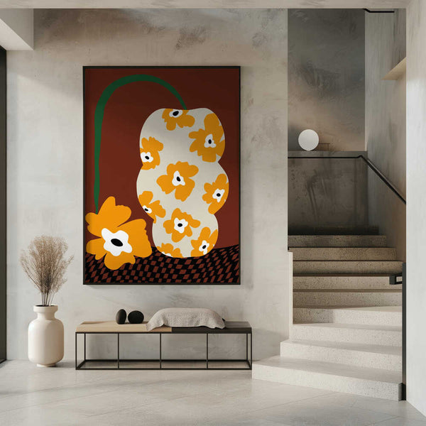 Tablou înramat „Blooms & Pottery” de Miho Art Studio