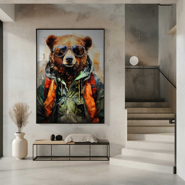 Tablou înramat „Bear Watercolor Animal Art (2)” de Justyna Jaszke