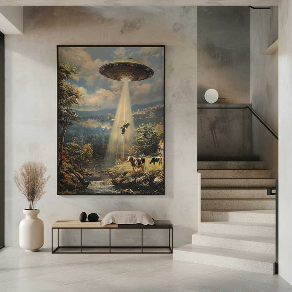 Tablou înramat „Alien Cowspiracy” de Dikhotomy