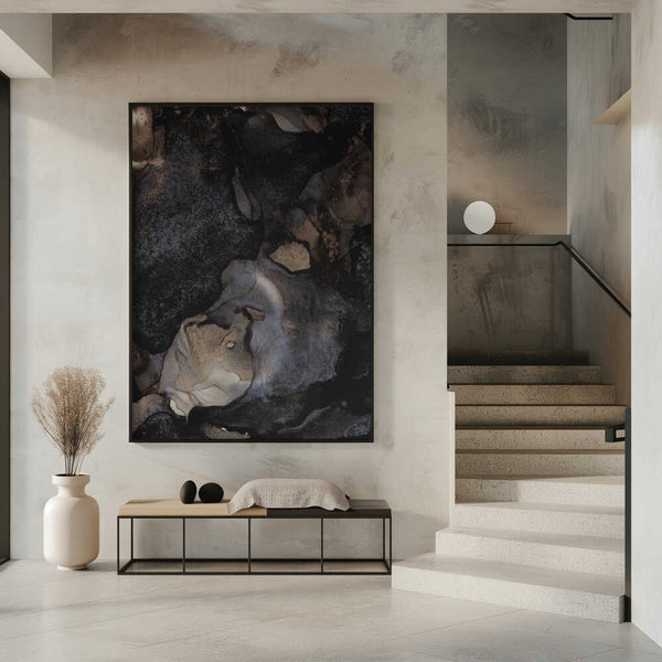 Tablou înramat „Swirling Dark and Earthy Tones” de uplusmestudio