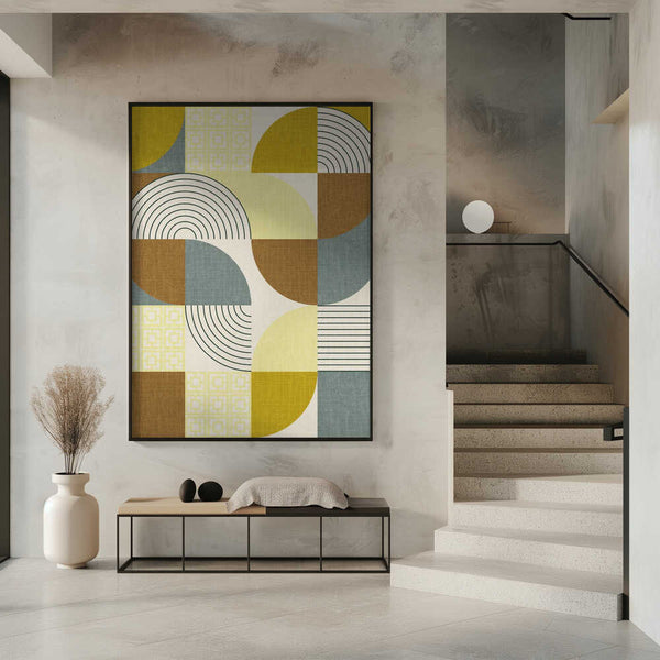 Tablou înramat „Palm Springs Desert Shapes Mustard” de Alexandra Weise