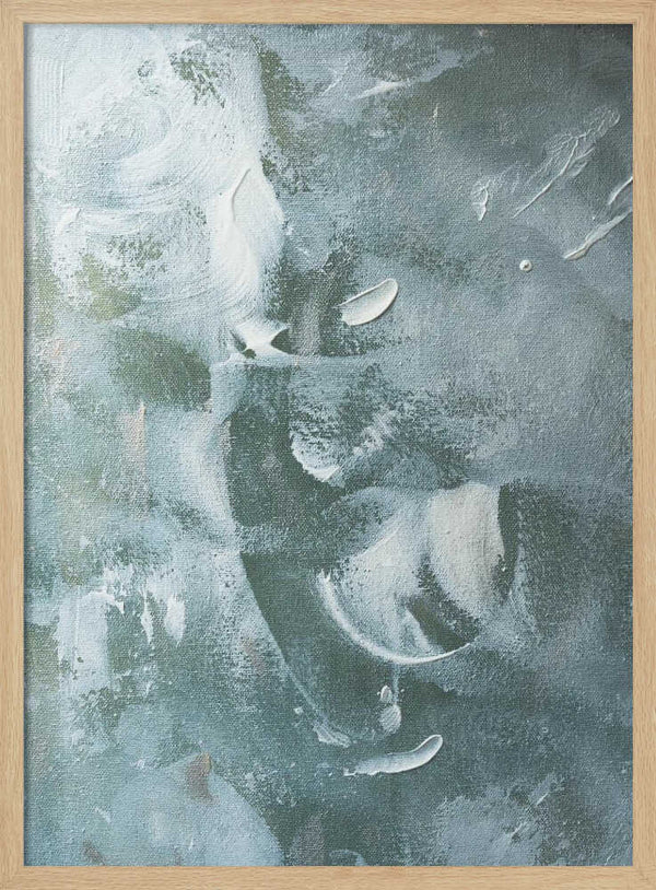 Tablou înramat „Green and White Acrylic” de uplusmestudio