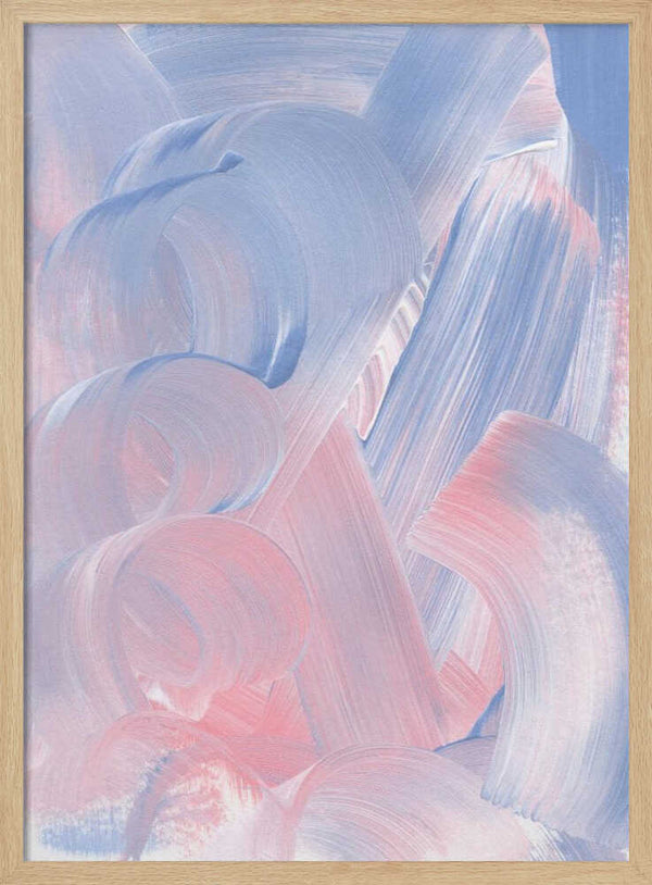 Tablou înramat „Pastel Brushstrokes In Blue And Pink Hues” de uplusmestudio