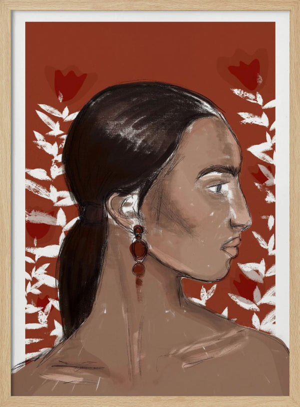 Tablou înramat „Crimson Elegance” de Treechild