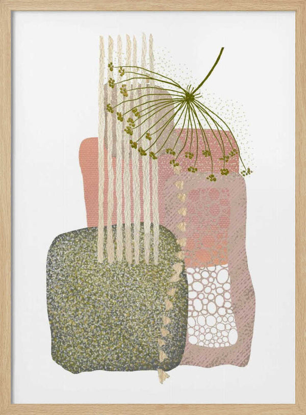 Tablou înramat „Delicate Pink and Green-3” de Sally Ann Moss