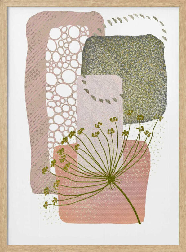 Tablou înramat „Delicate Pink and Green-2” de Sally Ann Moss