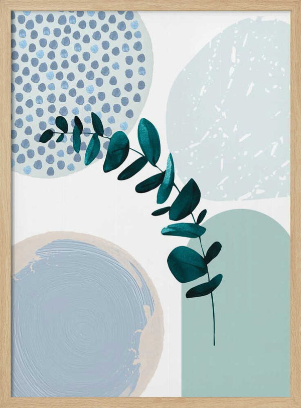 Tablou înramat „Blue green boho-2” de Sally Ann Moss