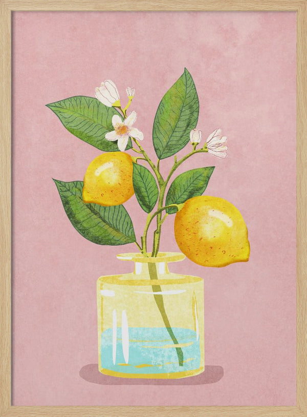Tablou înramat „Lemon Bunch In Vase” de Raissa Oltmanns