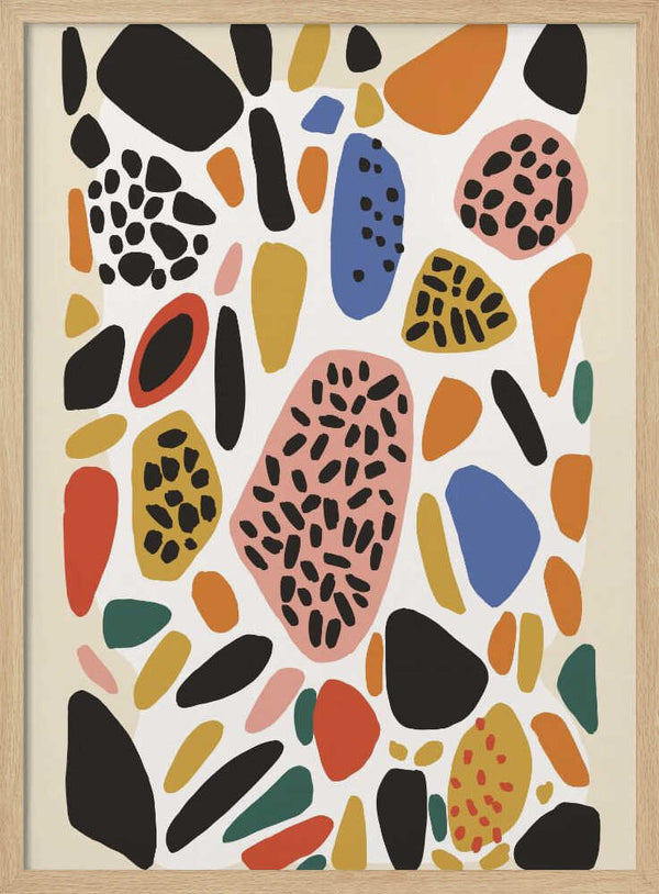 Tablou înramat „Vibrant Pebble Mosaic” de Treechild