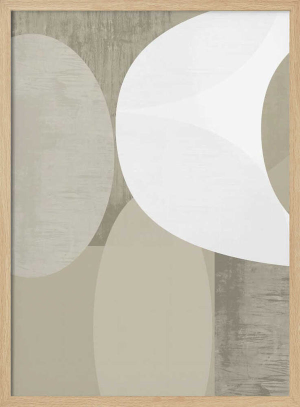 Tablou înramat „Black White Neutral Shapes 1” de cartissi