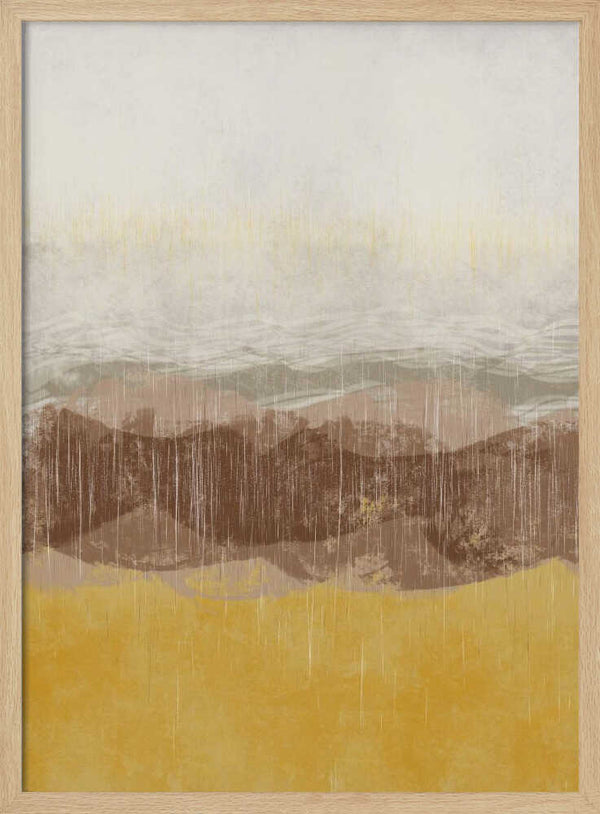 Tablou înramat „Coastal landscape with beach and sea in earth tones” de Imaginative