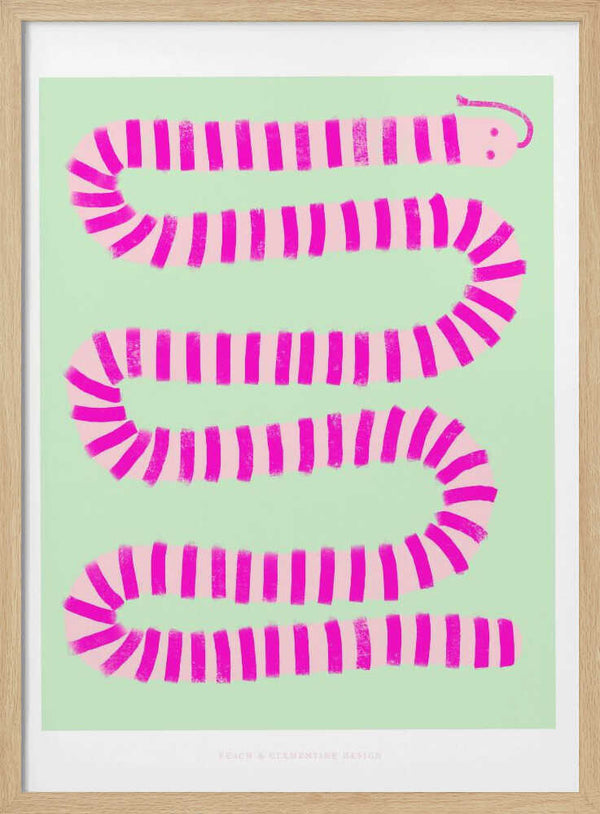 Tablou înramat „Pandc Pinksnake Copy” de Jenny Liz Rome