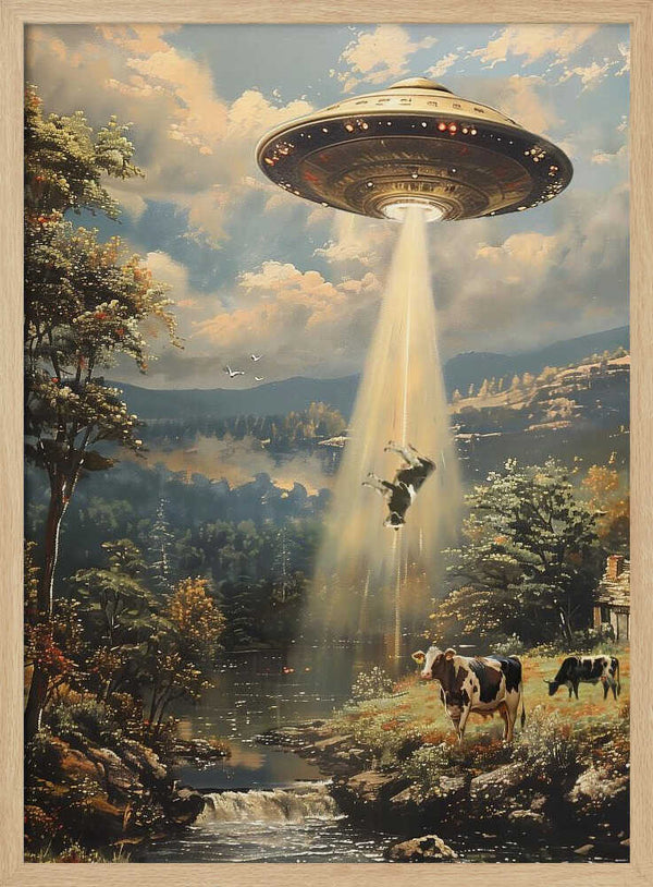 Tablou înramat „Alien Cowspiracy” de Dikhotomy
