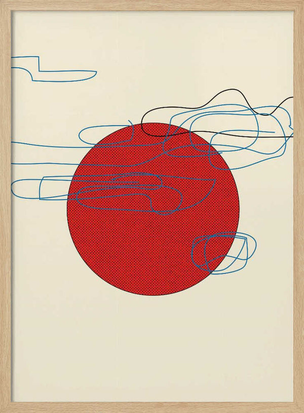 Tablou înramat „Bold Red Circles” de Nicholas