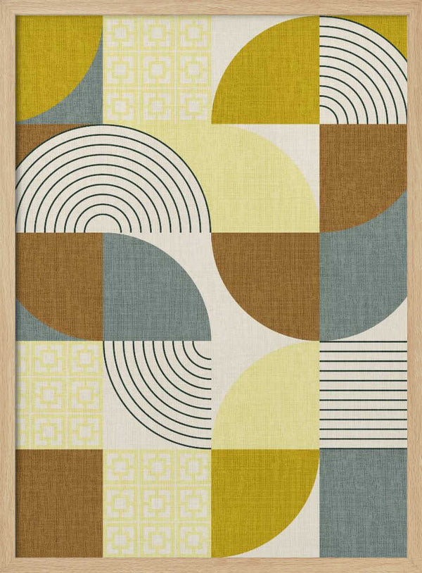 Tablou înramat „Palm Springs Desert Shapes Mustard” de Alexandra Weise