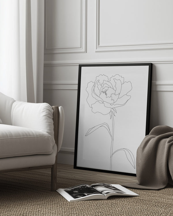 Tablou înramat „Peony Lines” de Pictufy Studio II