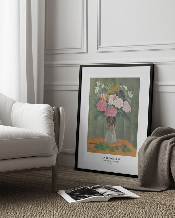 Tablou înramat „Flowers In a Vase” de Henri Rousseau