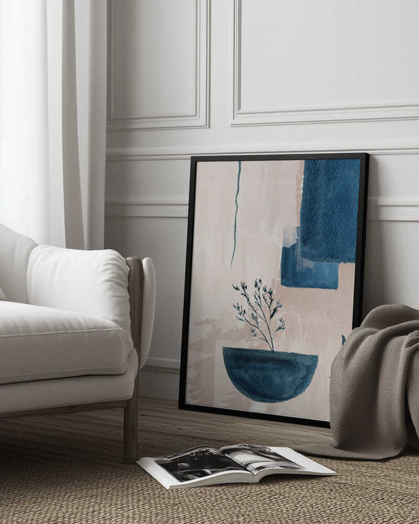 Tablou înramat „Calm Blues-3” de Sally Ann Moss