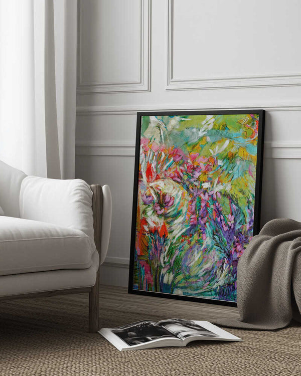 Tablou înramat „Pink Blossoms Abstract” de Dorothy Fagan