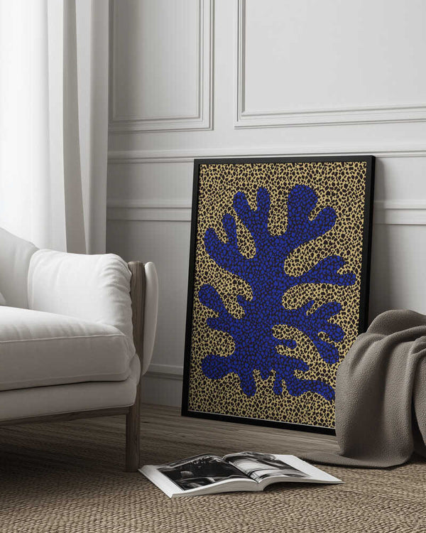 Tablou înramat „Blue and Yellow Coral pattern” de Little Dean