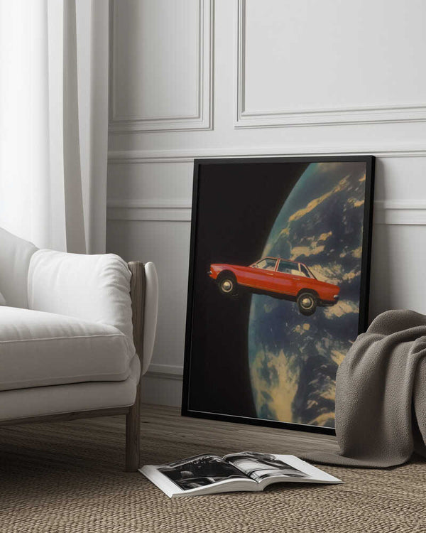 Tablou înramat „Flying Space Car” de Taudalpoi