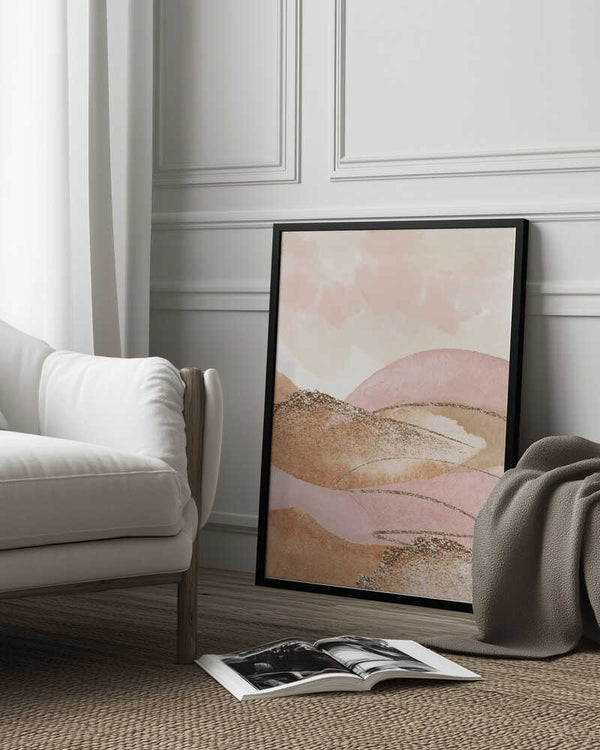 Tablou înramat „Landscape in pink-2” de Sally Ann Moss