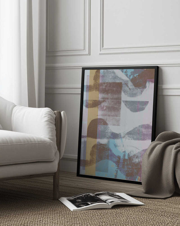 Tablou înramat „Abstract Shapes In Warm Pastel Colors 0010” de Dina Dankers