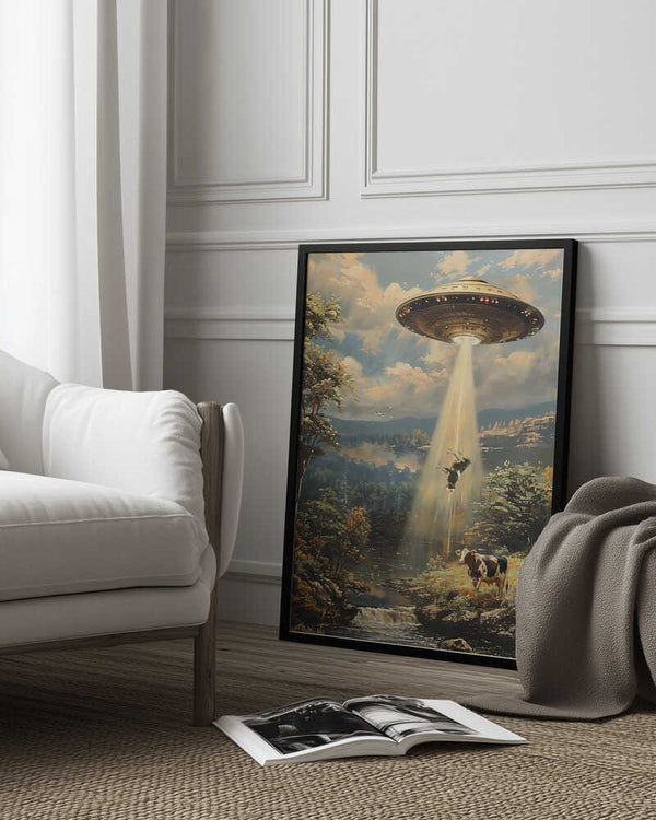 Tablou înramat „Alien Cowspiracy” de Dikhotomy