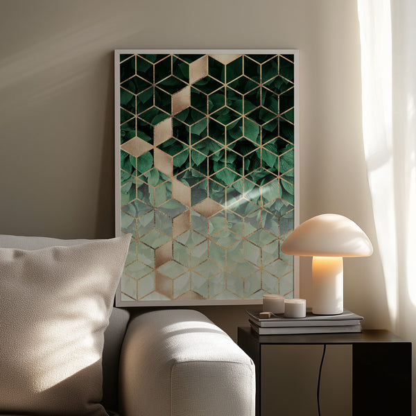 Tablou înramat „Leaves And Cubes” de Elisabeth Fredriksson