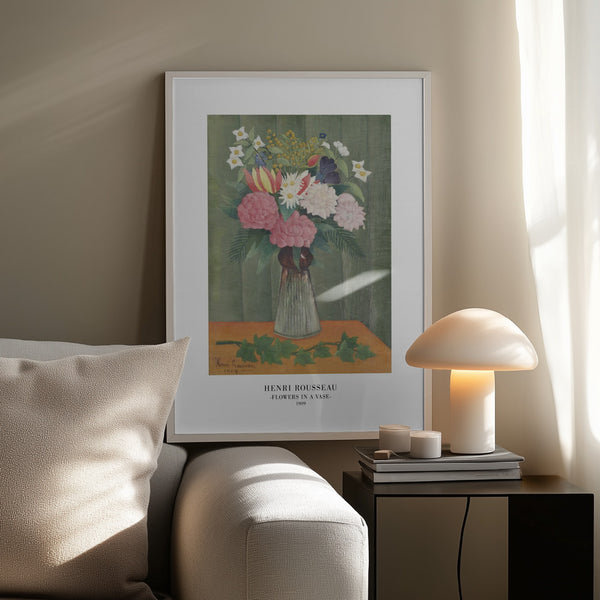 Tablou înramat „Flowers In a Vase” de Henri Rousseau