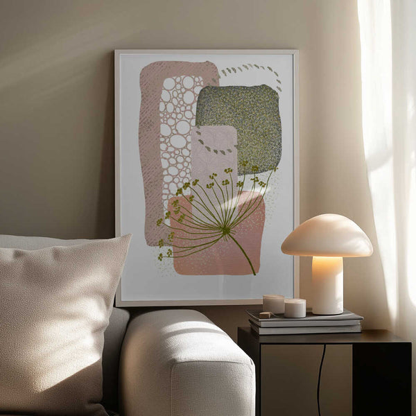 Tablou înramat „Delicate Pink and Green-2” de Sally Ann Moss