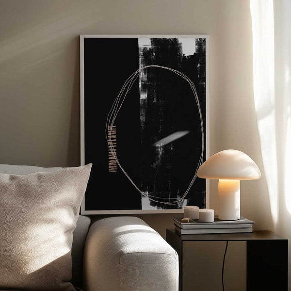 Tablou înramat „Abstract Black And White Artwork” de uplusmestudio