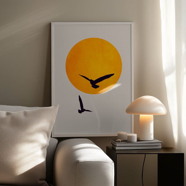 Tablou înramat „Birds In the Sky” de Kubistika