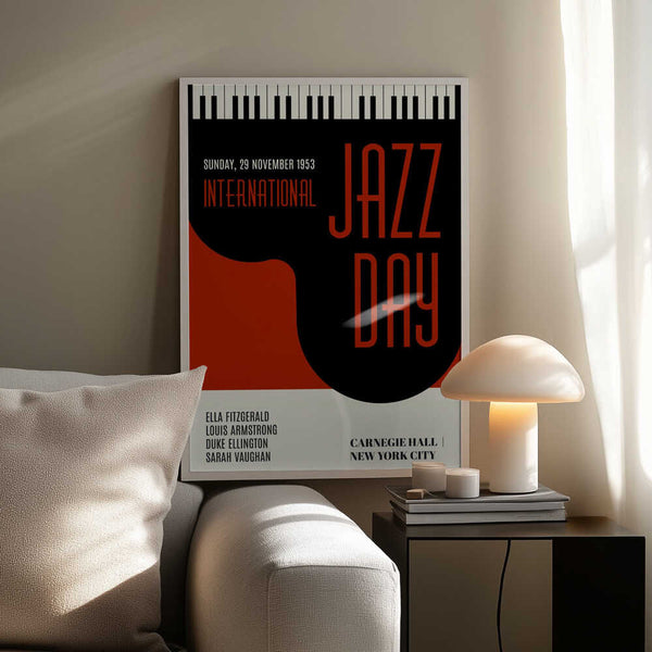 Tablou înramat „Jazzy Days Dark Red” de Kubistika