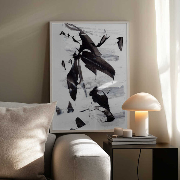 Tablou înramat „Monochrome Dynamic Brushstrokes” de uplusmestudio